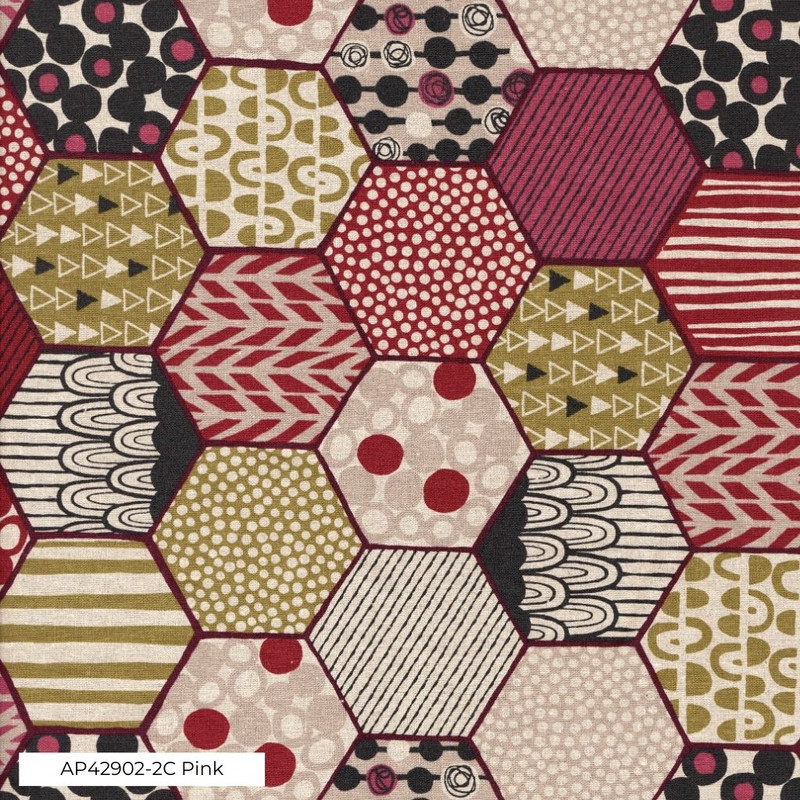 Image of printed 'canvas in patchwork style blue and green  Width: 110cm. Composition: 85% cotton, 15% linen Image of printed 'canvas in patchwork style blue and green  Width: 110cm. Composition: 85% cotton, 15% linen