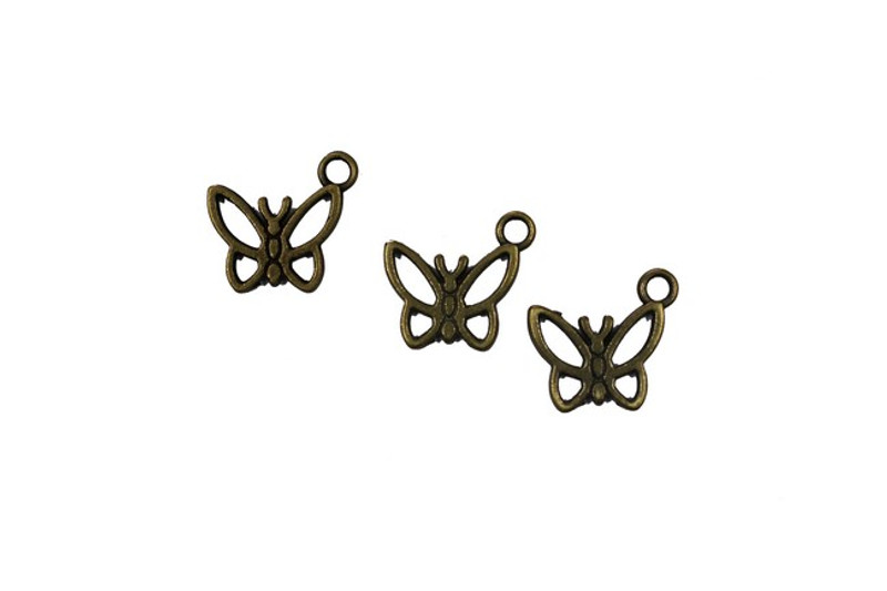 3 Butterfly Metal Zip-Pulls FK46-AG