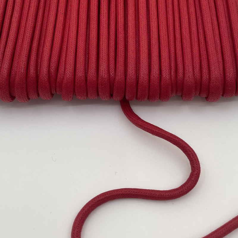 Waxed Cotton Cording Red WCC-2