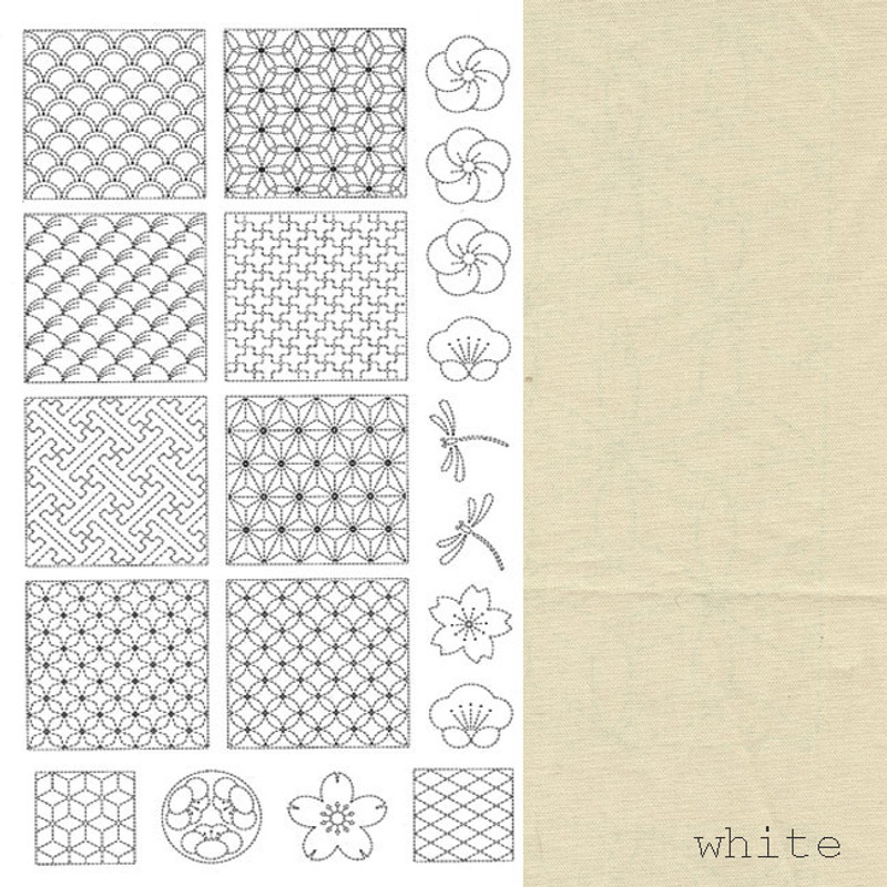 BeBe Bold Sashiko Panel #1 - Off-White/Ecru - BBSP1-0001 BeBe Bold Sashiko Panel #1 - Off-White/Ecru - BBSP1-0001