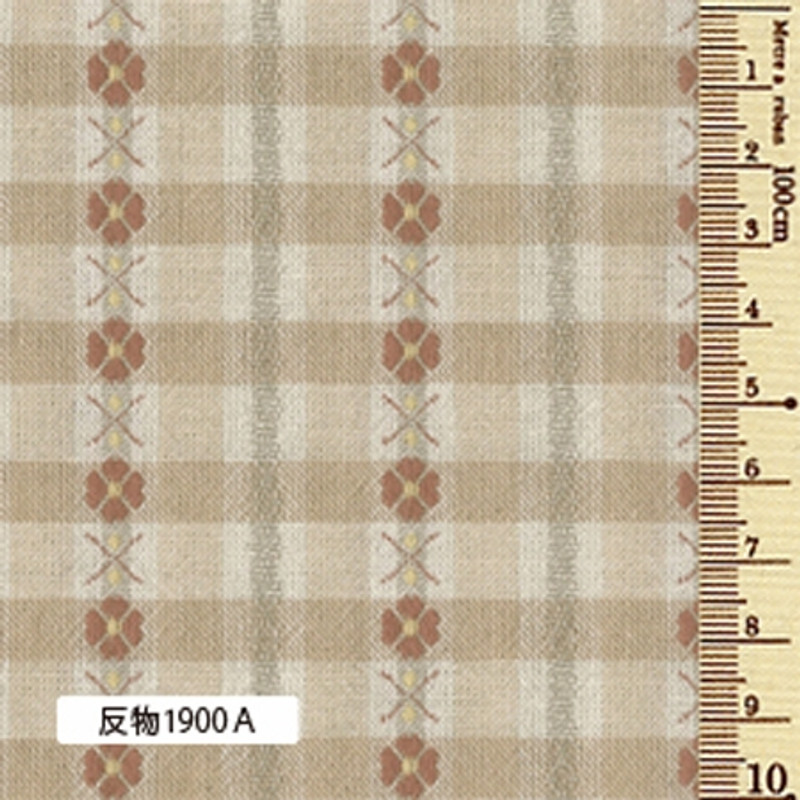 Yarn Dyed - Sakizome Momen Yarn Dyed Fabric Flower Check A 1900A Yarn Dyed - Sakizome Momen Yarn Dyed Fabric Flower Check A 1900A