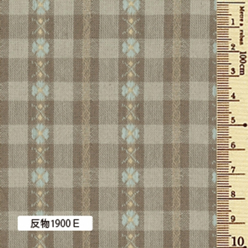 Sakizome Momen Yarn Dyed Fabric Flower Check E 1900E Sakizome Momen Yarn Dyed Fabric Flower Check E 1900E