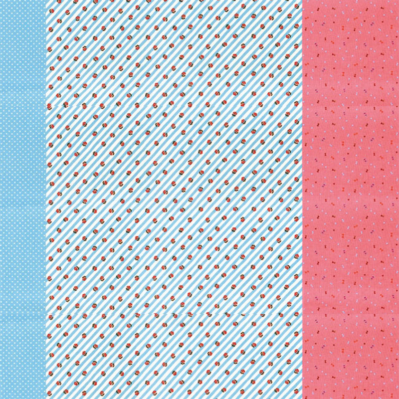 Printed Cotton Fabric Nicotto-Blue & Red F-9108