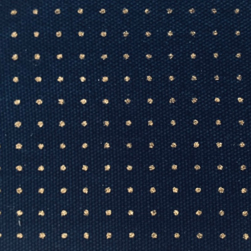 Stencilled Sashiko Fabric Dotty Navy Blue Stencilled Sashiko Fabric Dotty Navy Blue