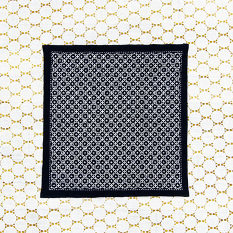 Olympus Sashiko Kit One Stitch Sampler Linked Crosses Navy SK-333