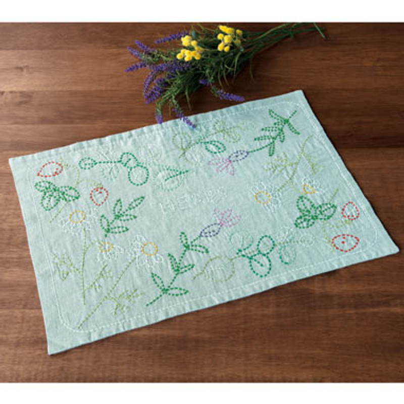 Olympus Sashiko Kit  Herbs Placemat SK-345 Olympus Sashiko Kit  Herbs Placemat SK-345