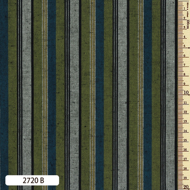Woven Striped Cotton Thick Multi Bright Blue/Green 2720B 