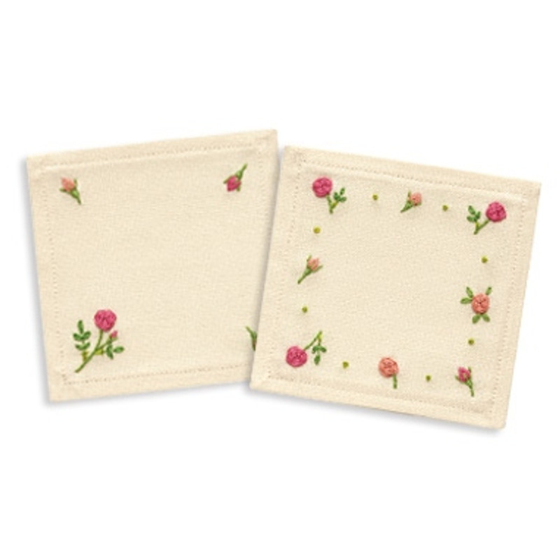 My Sweet Garden Embroidery Kit Coaster - Rose Garden 9028