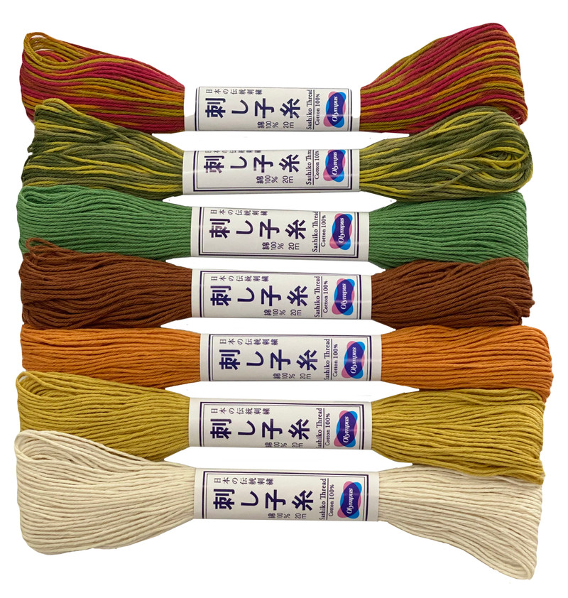 Sashiko Thread 20m Colour Selection - Autumn