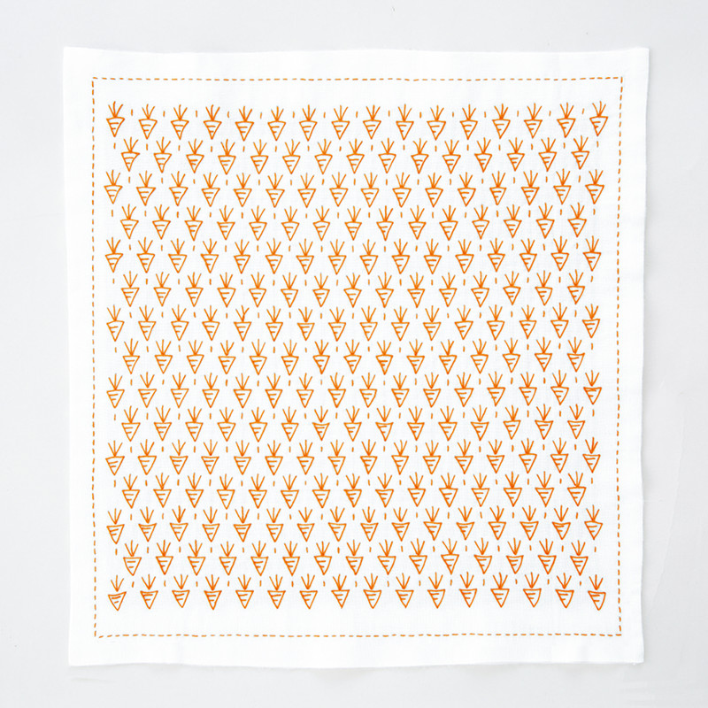 Hitomezashi sashiko sampler kit- Carrot-SK405