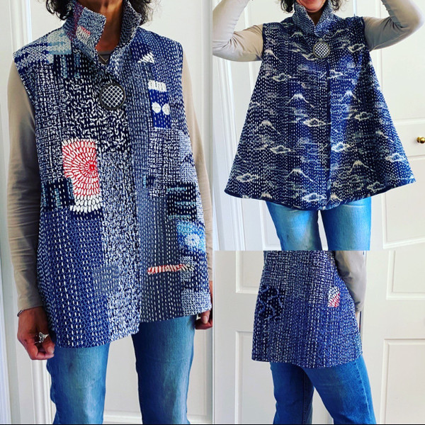 Boro Inspired Reversible Vest PGBV-0920 - BeBe Bold: Japanese