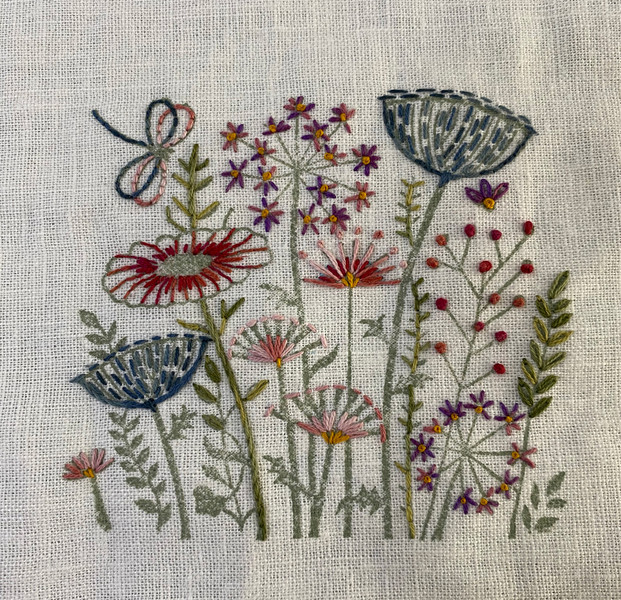 Spring Meadow Embroidery Kit (stamped On White Linen) Es-1002
