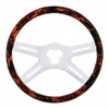 18" Flame Chrome Steering Wheel - 4 Spokes