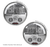 JW Speaker 8730 Shallow 7" Round Heated LED Headlights - Chrome - Pair