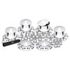 Chrome ABS Front & Rear Hub Cover Kit with Removeable Hubcap & Threaded Pointed Nut Covers