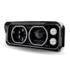 Rectangular Halo LED Projector Headlight Assembly - Black