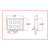 4" x 6" Rectangular Heavy Duty LED Work Light - Spot Beam - 1200 Lumens (6 Diodes)