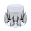 Chrome Plastic Rear Axle Cover W/ Removable Hub Cap - 33Mm Thread-On Spike Nut Cover
