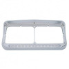 Chrome 14 Amber Led Rectangular Headlight Bezel W/ Visor - Clear Lens