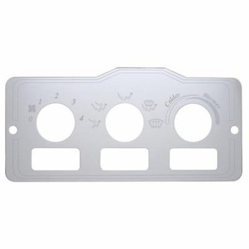 Peterbilt Stainless A/C Control Plate - 3 Square Opening