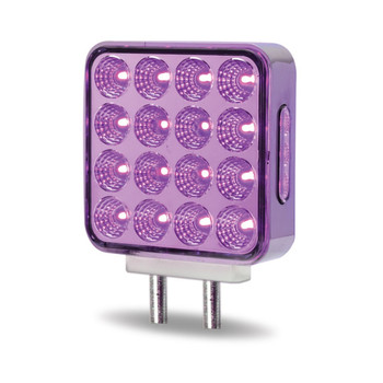 Dual Revolution Double Face Double Post Square LED (Amber/Red/Purple) - (44 Diodes)