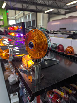 4" Pedestal Light with Blue Dot Lens - Halogen Bulb