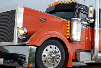 Chrome "Unibilt" Emblem Bezel W/ Visor - Peterbilt