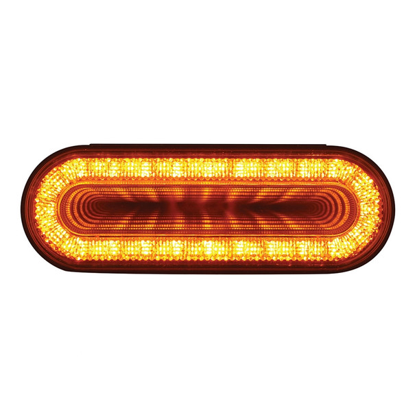 24 LED Oval "MIRAGE" Turn Signal Light - Amber LED/Amber Lens