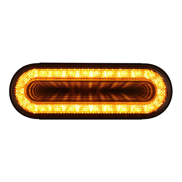 24 LED Oval "MIRAGE" Turn Signal Light - Amber LED/Amber Lens
