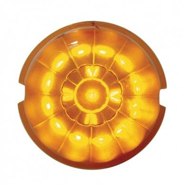 17 Amber LED Round Auxiliary Watermelon Light - Dark Amber Lens
