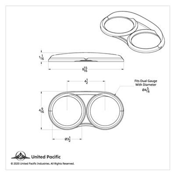 Dual Gauge Cluster Bezel With Visor For 2006+ Peterbilt