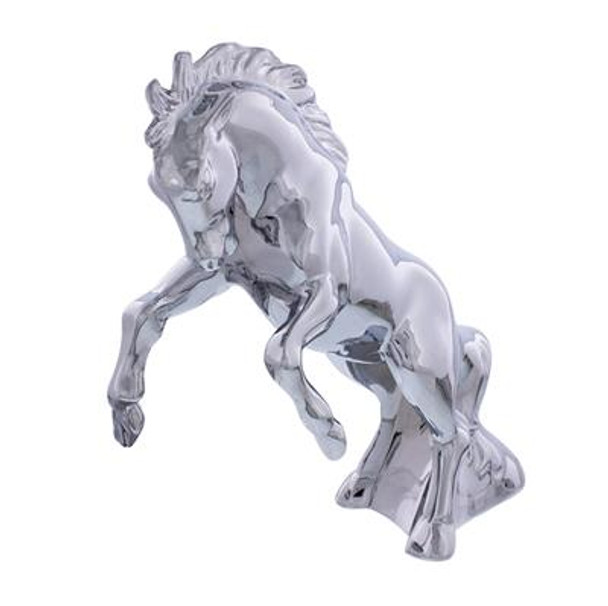 Chrome Hood Ornament - Fighting Stallion