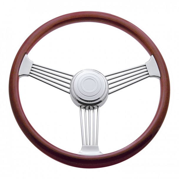 18" Stainless Steel Banjo Steering Wheel W/Chrome Horn Button