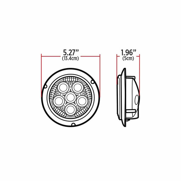 4" Legacy Series Chrome Round Spot Beam Work Light - Flange Mount