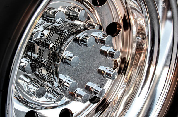 Polished Stainless Drive Axle Hub Cover with all Hardware