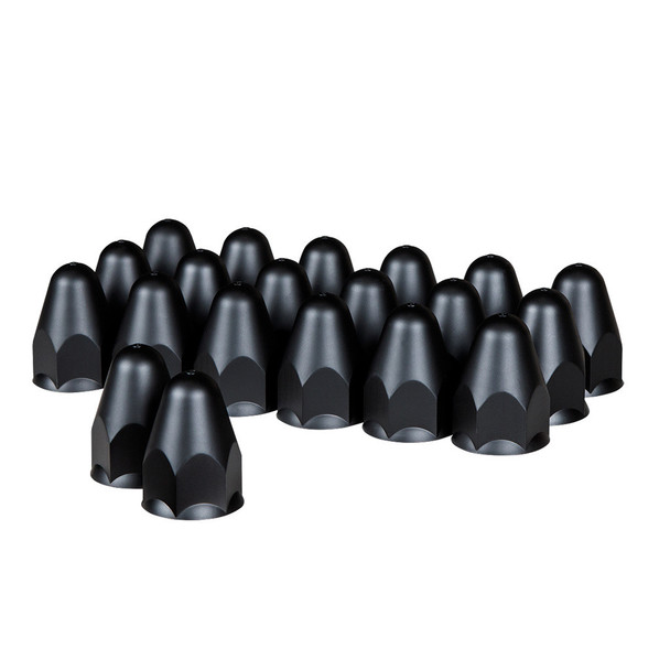 1-1/2" X 2-3/4" Matte Black Bullet Push On Nut Covers - 20 Pack
