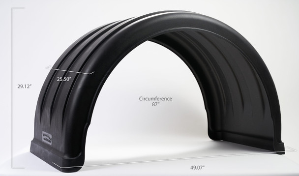 Extended Classic Poly Push Axle Fenders - Black