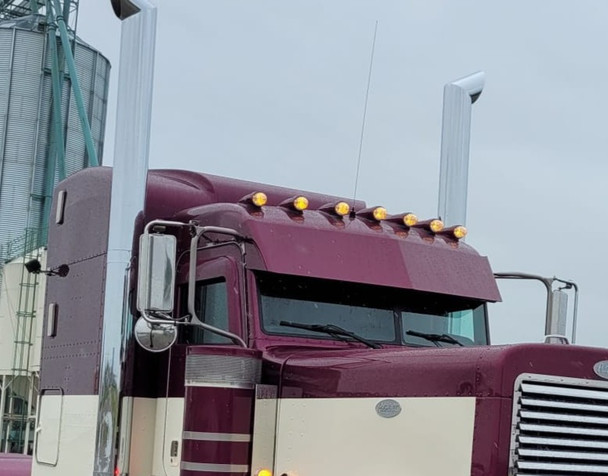Peterbilt Fiberglass Visor - 14" Straight Cut