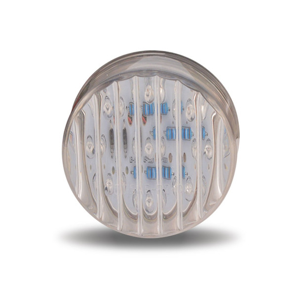 2 1/2" Round Clear Ribbed Amber LED (13 Diodes)"