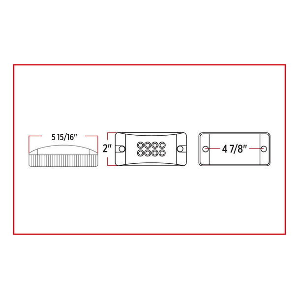 2" X 6" Multi-Directional Amber Trailer LED (24 Diodes)"