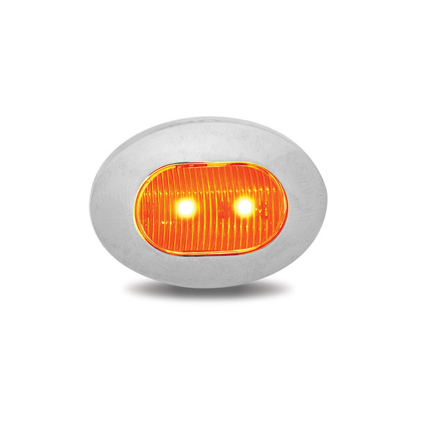 Mini Oval Button Dual Revolution Amber/Red LED