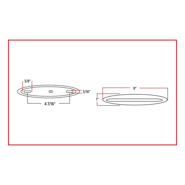 9" X 1" Flatline Clear Slim-Line Red Marker LED (14 Diodes)