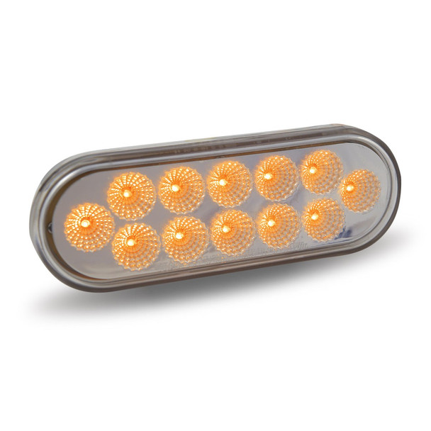 Oval Amber Stop, Turn & Tail LED (12 Diodes) - Clear Lens