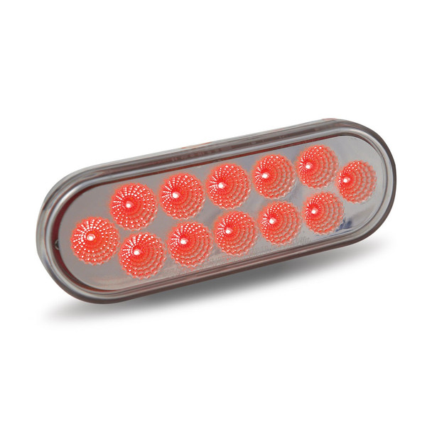 Oval Red Stop, Turn & Tail LED (12 Diodes) - Clear Lens