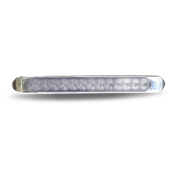 Chrome Auxiliary Stop, Turn & Tail LED Light Strip - Clear Amber (13 Diodes)