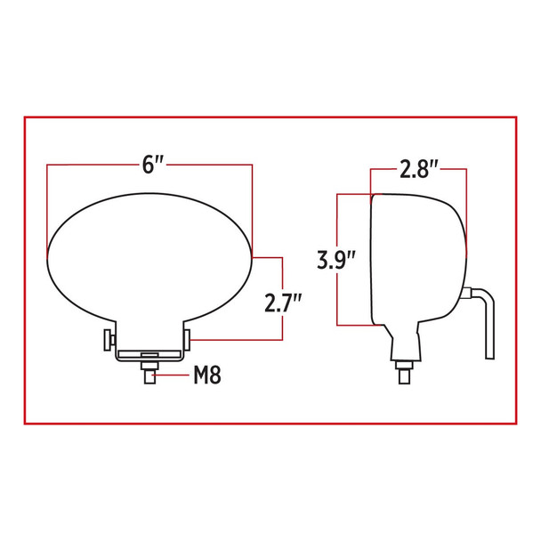 Universal White Cree Oval Flood Work Light - Clear Lens - Black Housing (6 Diodes) - 5400 Lumens