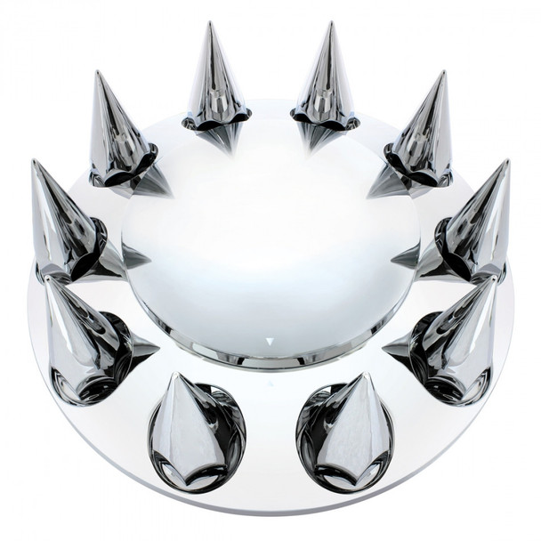 Chrome Spike Front Axle Cover - 33Mm Thread-On