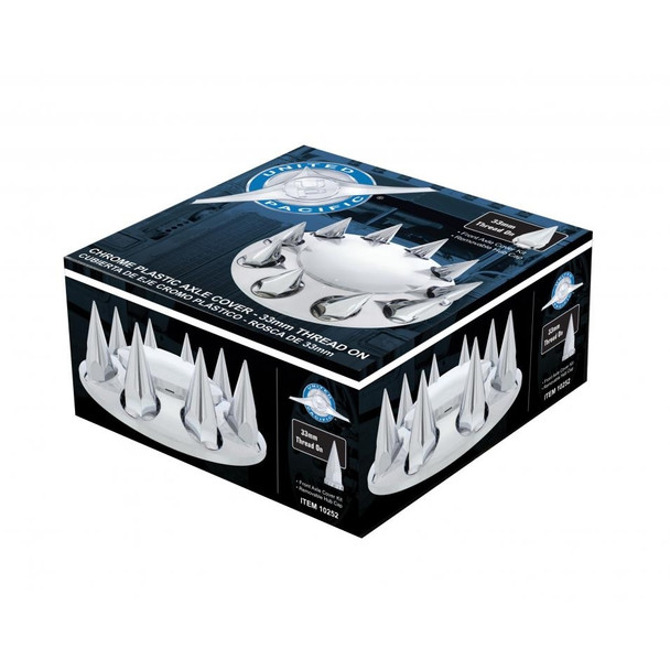 Chrome Spike Front Axle Cover - 33Mm Thread-On