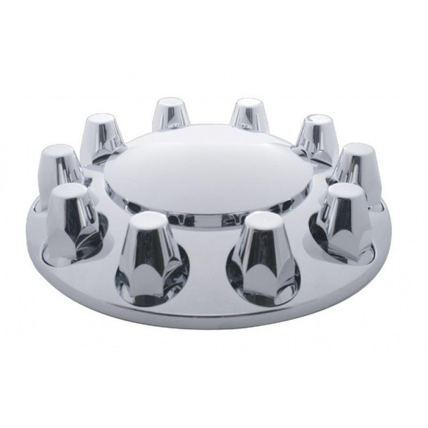 Chrome Plastic Economy Front Axle Cover W/ Removable Cap - 33Mm Thread-On Nut Cover