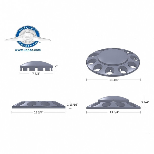 Chrome Plastic Economy Front Axle Cover W/ Removable Cap - 33Mm Thread-On Nut Cover